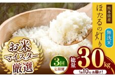 【 定期便 3回 】熊本県産 無洗米 ほたるの灯り 10kg | お米 米 こめ おこめ 精米 10キロ 国産 国産米 定期 くまもと 熊本 熊本県 玉名市 玉名