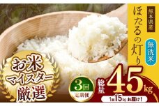 【 定期便 3回 】熊本県産 無洗米 ほたるの灯り 15kg | お米 米 こめ おこめ 精米 15キロ 国産 国産米 定期 くまもと 熊本 熊本県 玉名市 玉名