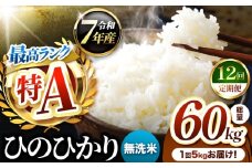 【 定期便 12回 】熊本県産 ひのひかり 無洗米 5kg | お米 米 こめ おこめ 精米 ヒノヒカリ 5キロ 国産 国産米 定期 くまもと 熊本 熊本県 玉名市 玉名