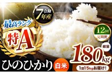 【 定期便 12回 】熊本県産 ひのひかり 白米 15kg | お米 米 こめ おこめ 精米 白米 ヒノヒカリ 15キロ ご飯 国産 国産米 定期 くまもと 熊本 熊本県 玉名市 玉名
