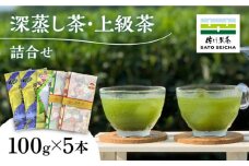 【数量限定】深蒸し茶 上級茶 詰合せ 100g×5本セット 【有限会社 佐とう製茶】寿茶 高級茶 八十八夜 熊本 お茶 お茶セット [ZAS001]