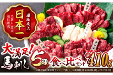 大満足のボリューム「大満足セット 」 国産 馬刺し 上赤身馬刺し 約50g×3 大トロ馬刺し 約50g×1 中トロ馬刺し 約50g×2 たてがみ馬刺し 約30g×2 ロース馬刺し 約50g×1 計410g 専用醤油付き 熊本 山鹿市 霜降り 馬刺 ばさし バサシ おつまみ 小分け【株式会社  利他フーズ】[ZBK006]