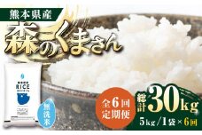 《 新米先行予約 》【全6回定期便】2025年10月より順次発送  森のくまさん 無洗米 5kg【有限会社  農産ベストパートナー】 定期便 5kg 無洗米 精米 森のくまさん 特産品 コメ 米 お米 熊本県 熊本県産  [ZBP037]