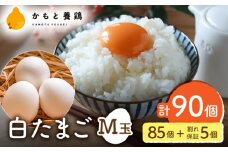 白たまご M玉 90個（85個＋5個割れ保証）【農事組合法人 鹿本養鶏組合】 [ZCA001]  たまご 卵 タマゴ 玉子 熊本県 山鹿市 鶏卵 オムレツ 卵かけご飯 たまご焼き お菓子作り