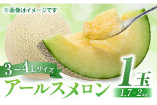 【先行予約】アールスメロン 約1.7kg～2kg （3L～4Lサイズ1玉入り）【鹿本農業協同組合】 [ZAG004]