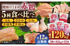 【12回定期便】肥後のうまか 赤鶏  5種食べ比べセット（モモ ささみ ムネ 手羽先 手羽元）各2kg【やまうちフード株式会社 熊本営業所】 熊本県 特産品  九州産  [ZAB014]