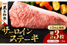 【3回定期便】熊本県産 黒毛和牛 サーロイン ステーキ 1枚 約200g 牛肉 ステーキ 国産 和牛 A4ランク以上 A4 A5 冷凍 肉 サーロイン ロース 焼き肉 BBQ バーベキュー 霜降り 高級 九州産 熊本産 山鹿市 贈り物 ギフト 送料無料【有限会社九州食肉産業】[ZDQ036]