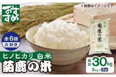 【6回定期便】菊鹿の米 ヒノヒカリ 5kg【有限会社 あそしな米穀】お米定期 お米定期便 熊本 精米 ひのひかり定期  [ZBI026]