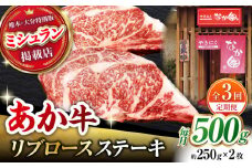 【3回定期便】【数量限定】リブロースステーキ 500g(250g×2枚)【有限会社スイートサプライなかぞの 】リブロース ステーキ ステーキ定期 熊本 [ZBV023]