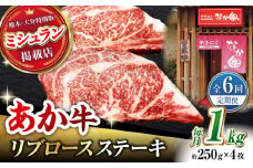 【6回定期便】【数量限定】リブロースステーキ 1kg(250g×4枚)【有限会社スイートサプライなかぞの 】リブロース ステーキ ステーキ定期 熊本  [ZBV027]