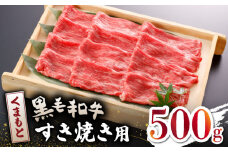【数量限定】くまもと 黒毛和牛 すきやき用 500ｇ【山鹿市（桜屋）】 すき焼き 熊本 くまもと 九州 牛肉 牛 数量限定 すき焼き肉  [ZBO042]