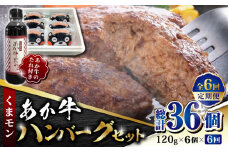 【全6回定期便】くまモン あか牛 ハンバーグ セット　120g×6個【有限会社 三協畜産】 赤牛 褐牛 あかうし 褐毛和種  冷凍 国産 牛肉  [ZEB073]