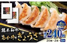 【数量限定】【全6回定期便】熊本和牛 あか牛ぎょうざ 20個×2箱【有限会社 三協畜産】 赤牛 褐牛 あかうし 褐毛和種  冷凍 国産  餃子 ぎょうざ ギョウザ  [ZEB077]