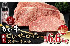 【数量限定】【全12回定期便】あか牛 極上 ヒレ ＆ サーロイン ステーキ セット あか牛のたれ付き【有限会社 三協畜産】 [ZEB098]