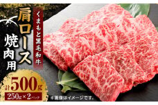 くまもと黒毛和牛 焼肉用 肩ロース 500g（250g×2pc）【馬刺しの郷 民守】  九州産 和牛 お肉 肉  焼肉 肩ロース ロース  [ZBL033]