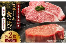 くまもと黒毛和牛 ステーキ食べ比べ ヒレステーキ×2枚 サーロインステーキ×2枚【馬刺しの郷 民守】 サーロイン ヒレ 赤身 食べ比べ セット 霜降り ステーキセット  [ZBL027]