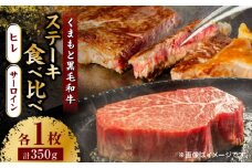 くまもと黒毛和牛 ステーキ食べ比べ ヒレステーキ サーロインステーキ【馬刺しの郷 民守】 サーロイン ヒレ 赤身 食べ比べ セット 霜降り ステーキセット  [ZBL026]