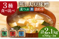 3種 の 無添加 味噌 （各700ｇ） 食べ比べ セット【有限会社 木屋食品工業】手作り てづくり はだか麦 麹 味噌汁 九州 熊本  [ZAD012]