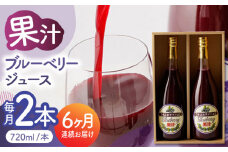 【6回定期便】ブルーベリージュース 2本セット 【すみれファーム】果物 フルーツ くだもの ブルーベリー 熊本 定期 ジュースセット [ZEP026]