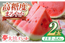 【数量限定】【先行予約】夢大地すいか2玉　Ｍサイズ【鹿本農業協同組合】 [ZAG011]