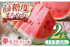 【先行予約】夢大地すいか2玉　Ｍサイズ【鹿本農業協同組合】 [ZAG011]