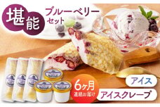 【6回定期便】堪能！ブルーベリーアイスとアイスクレープセット 6個（各3個） 【すみれファーム】 [ZEP038]