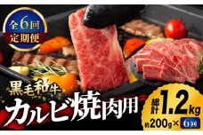 【6回定期便】九州産 藤彩牛 バラ カルビ 焼肉用 1650 [ZDT058]