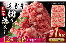 【12回定期便】熊本県産 延寿牛 あか牛 切り落とし 約 250g×4P 牛肉 切り落とし 小分け 国産 和牛 ブランド牛 小分け 冷凍 肉 牛こま こま肉 肉じゃが 炒め物 野菜炒め 使い方色々 ヘルシー 九州産 熊本産 山鹿市 送料無料 定期便【有限会社 九州食肉産業】 [ZDQ137]
