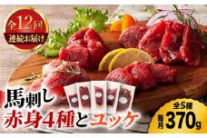 【12回定期便】ふじ馬刺し 赤身 4種 と ユッケ セット 3593 [ZDT095]