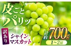 【訳あり】シャインマスカット 約700g(1～2房) 果物 ぶどう フルーツ シャインマスカット【合同会社 社方園】 [ZBZ027]