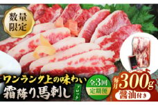 【3回定期便】【数量限定】霜降り馬刺し300ｇ（ブロック）【山鹿市（桜屋）】 [ZBO076]
