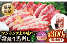 【6回定期便】【数量限定】霜降り馬刺し300ｇ（ブロック）【山鹿市（桜屋）】 [ZBO077]