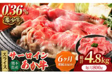【6回定期便】あか牛サーロイン スライス 約800g（約200g×4pc）【吉里精肉】 [ZEW058]