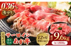 【12回定期便】あか牛サーロイン スライス 約800g（約200g×4pc）【吉里精肉】 [ZEW059]