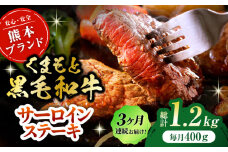【3回定期便】黒毛和牛サーロイン ステーキ用 約400g（約200g×2枚）【吉里精肉】 [ZEW066]