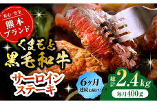 【6回定期便】黒毛和牛サーロイン ステーキ用 約400g（約200g×2枚）【吉里精肉】 [ZEW067]
