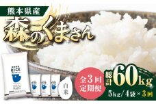 《 新米先行予約 》【全3回定期便】2025年10月より順次発送  森のくまさん 白米 20kg(5kg×4袋)【有限会社  農産ベストパートナー】 [ZBP122]