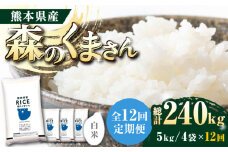 【全12回定期便】 森のくまさん 白米 20kg(5kg×4袋)【株式会社  農産ベストパートナー】 [ZBP124]