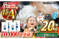 《 新米先行予約 》【全6回定期便】2025年10月より順次発送  森のくまさん 無洗米 20kg（5kg×4袋）【有限会社  農産ベストパートナー】 [ZBP131]