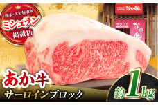くまもとあか牛 サーロイン ステーキ ブロック肉 約1kg【有限会社スイートサプライなかぞの】 [ZBV054]