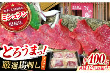 【12回定期便】熊本 馬刺し「なか園」赤身馬刺し 約400ｇ【有限会社スイートサプライなかぞの】 [ZBV076]