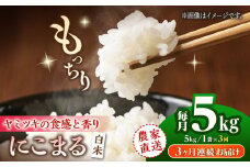 【3回定期便】 にこまる 白米 5kg 【竹下農園】 [ZEL019]