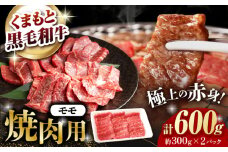熊本県産 黒毛和牛 モモ 焼肉用 約600g(約300g×2pc)【有限会社 九州食肉産業】 [ZDQ157]
