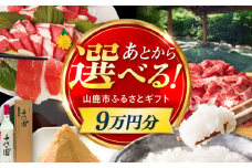 【あとから選べる】山鹿市ふるさとギフト 9万円分 米 牛肉　豚肉 馬刺し くまもと黒毛和牛 定期便 山鹿 [ZEC029]