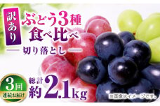  【3回定期便】 訳あり 毎月違うぶどうをお届け！ ぶどう3種 食べ比べ 切り落とし 約700g 【合同会社 社方園】 [ZBZ048]