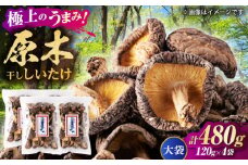 原木 干ししいたけ 大袋480ｇ（120ｇ×4袋） 【すみれファーム】 [ZEP071]