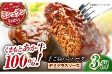 くまもとあか牛100%手ごねハンバーグ　デミグラスソース煮込み（約300ｇ×３個　デミグラスソース込み）　【有限会社スイートサプライなかぞの】 [ZBV099]