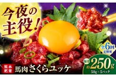 【全6回定期便】馬肉さくらユッケ 250g ( 50g × 5 ） 【合同会社　長岡フーズ】 [ZFR019]