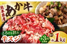 【全3回定期便】熊本あか牛スジ 1kg　 【合同会社　長岡フーズ】 [ZFR046]