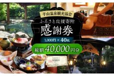 平山温泉 観光協会ふるさと応援寄附 感謝券 1,000円相当×40枚【一般社団法人 平山温泉観光協会】 [ZBW013]